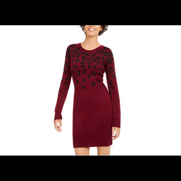 Bcx dress women size m burgundy printed Long Sleeve - Picture 2 of 4